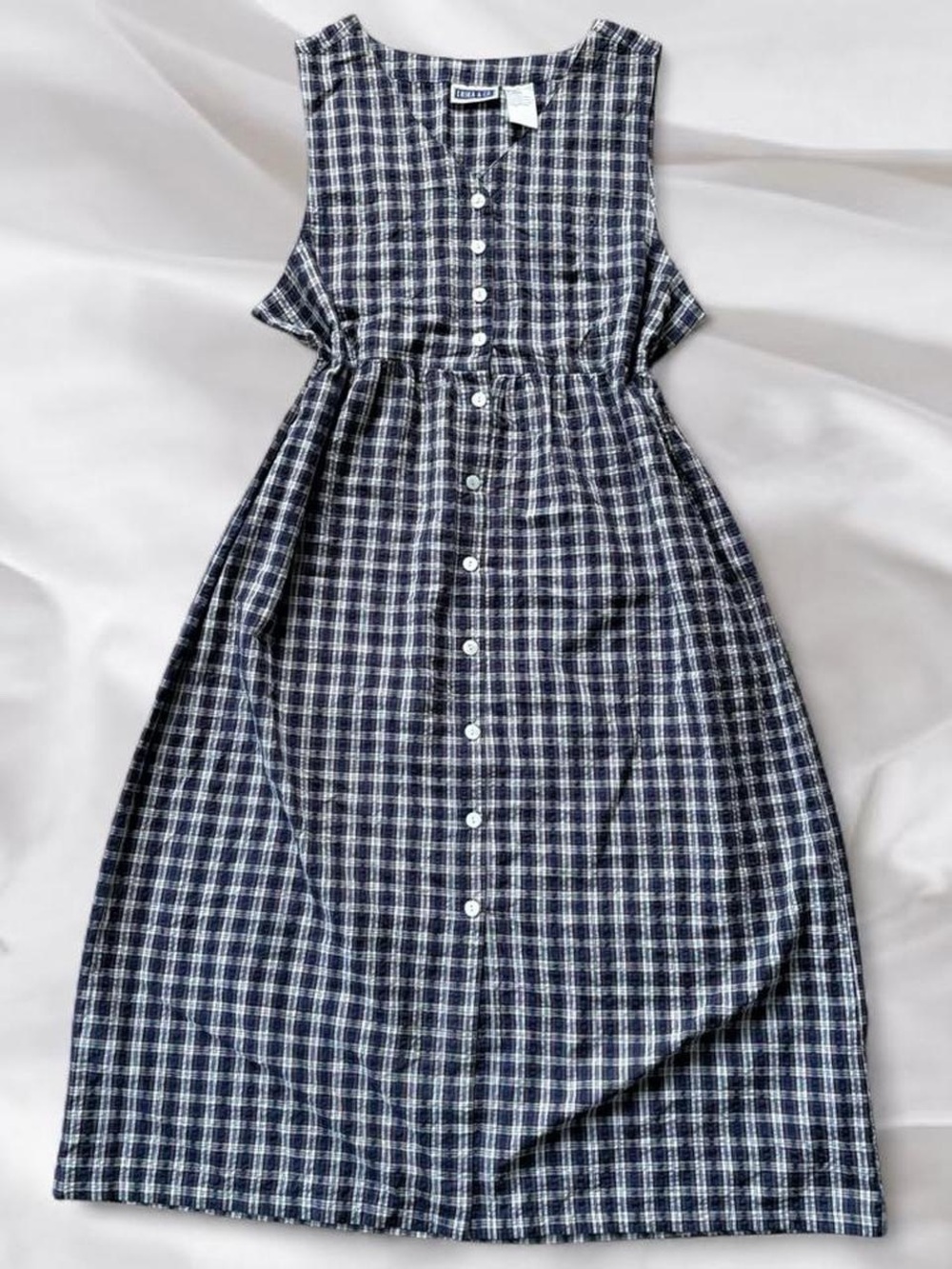 90s Blue Plaid Dress